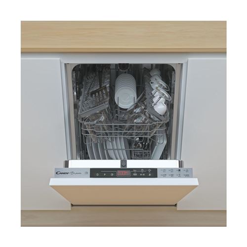 Candy Bianca CDIH 2T1047 - Lave-vaisselle - encastrable - largeur : 44.8 cm - profondeur : 55.5 cm - hauteur : 81.6 cm - argent État correct - Candy reconditionné disponible sur Fnac