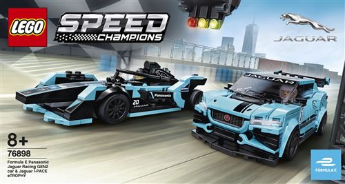 LEGO® Speed Champions 76898 Formula E Panasonic Jaguar Racing Gen2 and Jaguar I-Pace eTrophy - État correct Lego Speed Champions sur Fnac