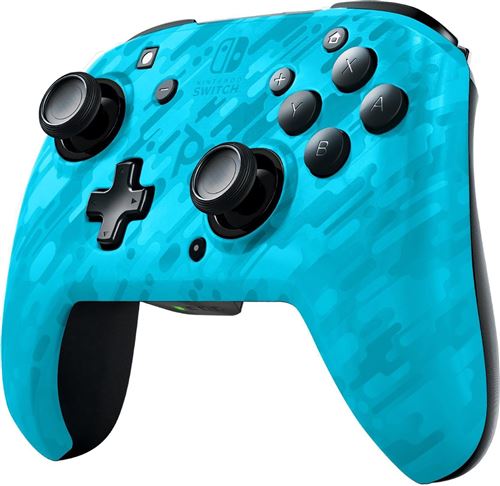 Manette Nintendo Switch sans fil Pdp Faceoff Deluxe Camouflage Bleu néon État correct - N/A reconditionné disponible sur Fnac