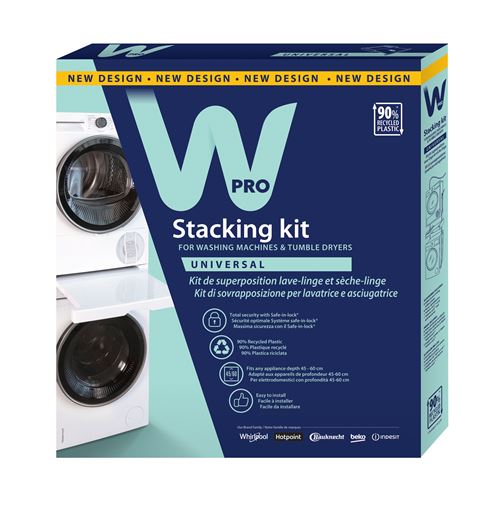 Acheter Kit de superposition Wpro universel pour lave-linge/seche-linge avec tablette coulissante État correct - 55,99 € Kit de superposition Wpro universel pour lave-linge/seche-linge avec tablette coulissante État correct - Wpro reconditionné disponible sur Fnac