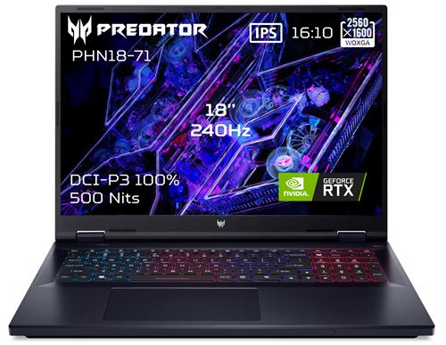 Acheter PC Portable Gaming Acer Predator Helios Neo 18 PHN18-71-99G6 18"" Intel® Core™ i9 32 Go RAM 1 To SSD Nvidia GeForce RTX 4070 Noir Abyssal État correct - 2099,99 € PC Portable Gaming Acer Predator Helios Neo 18 PHN18-71-99G6 18"" Intel® Core™ i9 32 Go RAM 1 To SSD Nvidia GeForce RTX 4070 Noir Abyssal État correct - Acer reconditionné disponible sur Fnac