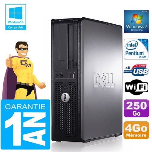 Pc dell 780 dt intel e5300 ram 4go disque 250 go graveur dvd wifi w7 État correct - Dell reconditionné disponible sur Fnac