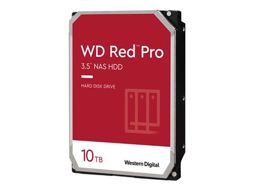 WD Red Pro WD101KFBX - Disque dur - 10 To - interne - 3.5"" - SATA 6Gb/s - 7200 tours/min - mémoire tampon : 256 Mo État correct - Western Digital reconditionné disponible sur Fnac