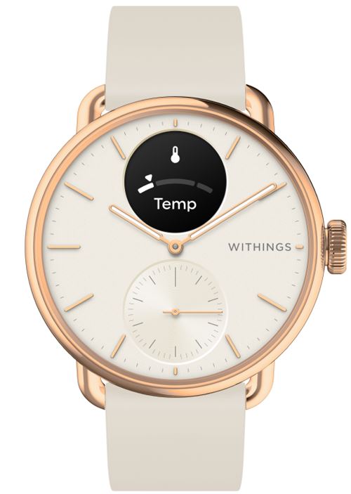 Montre connectée Withings ScanWatch 2 38 mm Or Rose avec bracelet Beige État correct - Withings reconditionné disponible sur Fnac