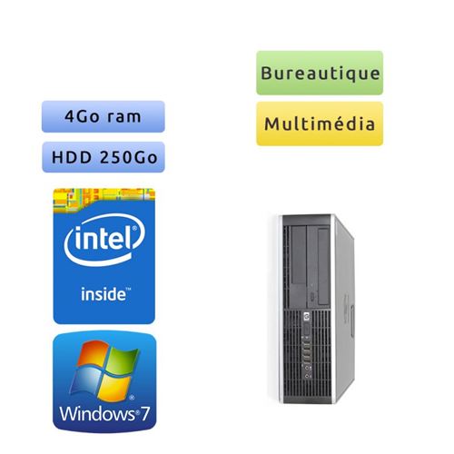Hp 8000 Elite SFF - Windows 7 - 2.7Ghz 4Go 250Go - Port Serie - PC Tour Bureautique Ordinateur État correct - Hewlett-Packard reconditionné disponible sur Fnac