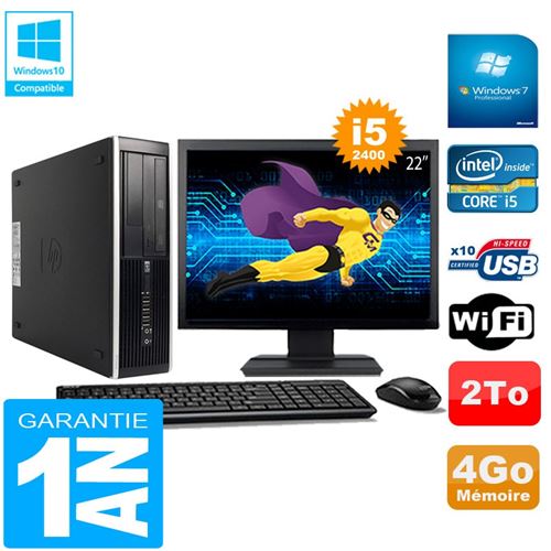 Pc hp compaq pro 6300 sff i5-2400 4go 2to graveur dvd wifi w7 ecran 22' État correct - Hewlett-Packard reconditionné disponible sur Fnac