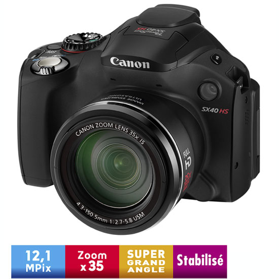 Acheter Canon PowerShot SX40 HS Noir État correct - 299,00 € Canon PowerShot SX40 HS Noir État correct - Canon reconditionné disponible sur Fnac
