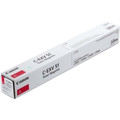 Acheter Canon C-EXV 51 - Magenta - original - cartouche de toner - pour imageRUNNER ADVANCE C5535, C5540, C5550, C5560, DX C5735, DX C5740, DX C5750, DX C5760 État correct - 219,54 € Canon C-EXV 51 - Magenta - original - cartouche de toner - pour imageRUNNER ADVANCE C5535, C5540, C5550, C5560, DX C5735, DX C5740, DX C5750, DX C5760 État correct - Canon reconditionné disponible sur Fnac