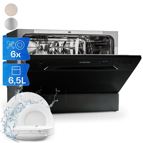 Lave-vaisselle - Klarstein Havasia UV 6 - lumière UV - pose libre - 6 programmes - 1380 W - Noir État correct - N/A reconditionné disponible sur Fnac