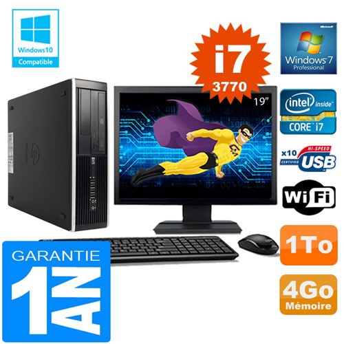 Pc hp compaq 8300 sff core i7-3770 ram 4go disque 1 to wifi w7 ecran 19' État correct - Hewlett-Packard reconditionné disponible sur Fnac