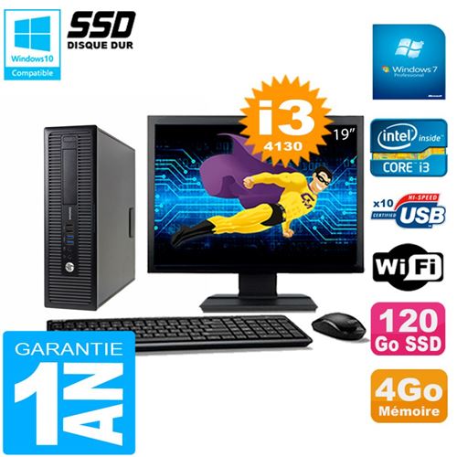 Pc hp elitedesk 800 g1 sff ecran 19' core i3-4130 4go disque 120 go ssd wifi w7 État correct - Hewlett-Packard reconditionné disponible sur Fnac