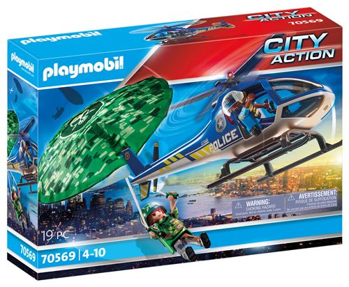 Playmobil Les policiers 70569 Hélicoptère de police et parachutiste État correct - Playmobil reconditionné disponible sur Fnac