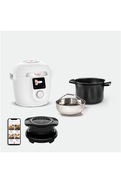 Acheter Multicuiseur haute pression Cookeo Moulinex Wifi 9-en-1 + Couvercle air fryer Extra crisp YY5855FB Blanc État correct - 234,99 € Multicuiseur haute pression Cookeo Moulinex Wifi 9-en-1 + Couvercle air fryer Extra crisp YY5855FB Blanc État correct - Moulinex reconditionné disponible sur Fnac