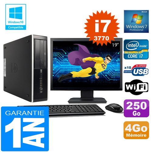 Pc hp compaq 8300 sff core i7-3770 ram 4go disque 250 go wifi w7 ecran 19' État correct - Hewlett-Packard reconditionné disponible sur Fnac