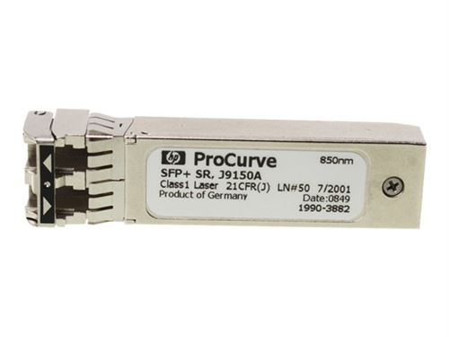 Acheter HPE X132 - Module transmetteur SFP+ - 10GbE - 10GBase-SR - LC/UPC multimode - jusqu'à 300 m - 850 nm - pour HPE 6120, 6600; ProLiant DL360p Gen8; HPE Aruba 2930F 24, 2930F 48, 5406; CX 10000 État correct - 222,88 € HPE X132 - Module transmetteur SFP+ - 10GbE - 10GBase-SR - LC/UPC multimode - jusqu'à 300 m - 850 nm - pour HPE 6120, 6600; ProLiant DL360p Gen8; HPE Aruba 2930F 24, 2930F 48, 5406; CX 10000 État correct - Hewlett-Packard reconditionné disponible sur Fnac