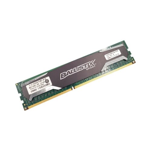 Barrette Mémoire 4Go RAM DDR3 Crucial BALLISTIX SPORT BLS4G3D1609DS1S00.16FER2 DIMM PC3-12800U - État correct N/A sur Fnac