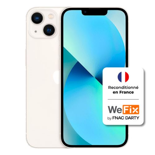 Apple iphone 13 - Grade B - 128GB - Blanc Reconditionné en France par WeFix - État correct N/A sur Fnac