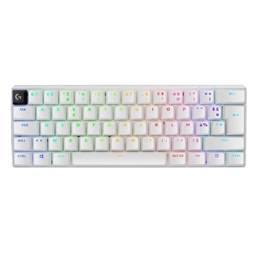 Clavier gaming mécanique sans fil Azerty Logitech G PRO X 60 Lightspeed Blanc État correct - Logitech reconditionné disponible sur Fnac