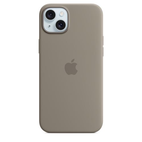 Apple Coque en silicone avec MagSafe pour iPhone 15 Plus Argile État correct - Apple reconditionné disponible sur Fnac