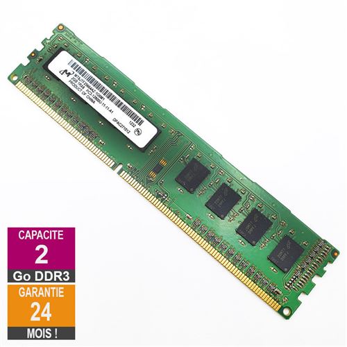 Acheter Barrette Mémoire 2Go RAM DDR3 Micron MT8JTF25664AZ-1G6M1 DIMM PC3-12800U 1Rx8 État correct - 14,21 € Barrette Mémoire 2Go RAM DDR3 Micron MT8JTF25664AZ-1G6M1 DIMM PC3-12800U 1Rx8 État correct - Micron reconditionné disponible sur Fnac