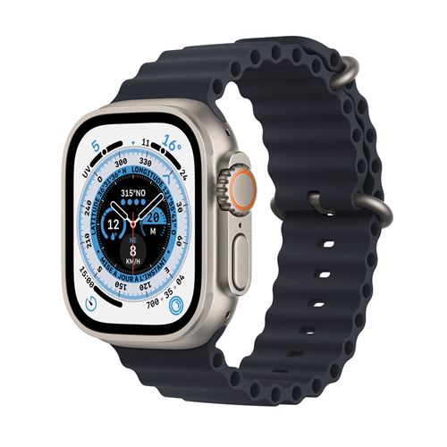 Apple Watch Ultra + Cellular, boîtier Titane 49mm avec Bracelet Océan Minuit État correct - Apple reconditionné disponible sur Fnac