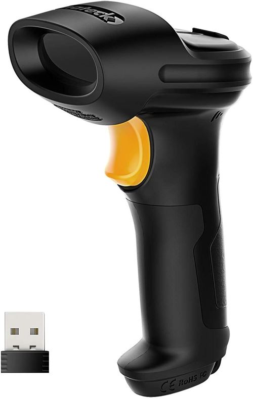 Scanner de code-barres laser sans fil 2. 4ghz, rayon de 35m, scan automatique et précis, autonomie d''environ 15 jours État correct - N/A reconditionné disponible sur Fnac