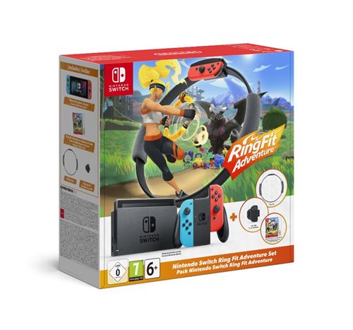 Pack Nintendo Switch Ring Fit Adventure Edition Limitée Rouge et Bleu Néon État correct - Nintendo reconditionné disponible sur Fnac