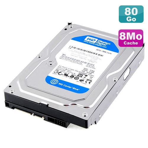 Disque dur 80go sata 3.5' western digital caviar blue wd800aajs-75m0a0 7200rpm 8mo État correct - Western Digital reconditionné disponible sur Fnac