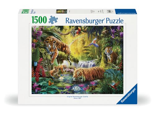 Puzzle 1500 pièces Ravensburger Tigres au plan d'eau État correct - Ravensburger reconditionné disponible sur Fnac