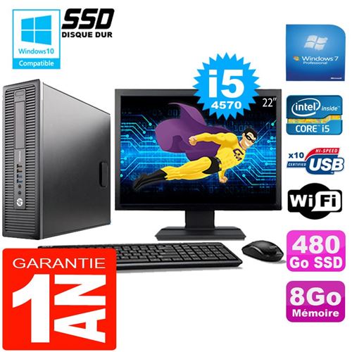 Acheter Pc hp elitedesk 800 g1 sff core i5-4570 8go disque 480 go ssd wifi w7 ecran 22' État correct - 299,00 € Pc hp elitedesk 800 g1 sff core i5-4570 8go disque 480 go ssd wifi w7 ecran 22' État correct - Hewlett-Packard reconditionné disponible sur Fnac