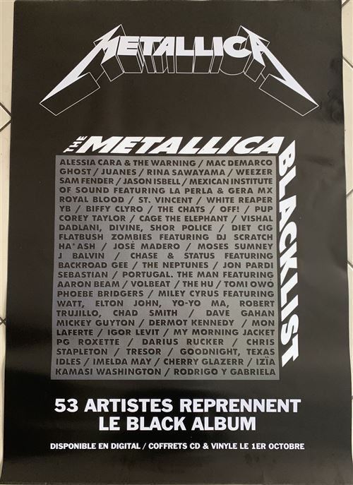 Acheter Affiche de concert originale - Metallica - Blacklist - 70x100cm État correct - 39,99 € Affiche de concert originale - Metallica - Blacklist - 70x100cm État correct - N/A reconditionné disponible sur Fnac
