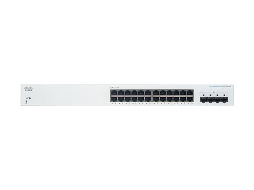 Cisco Business 220 Series CBS220-24T-4G - Commutateur - intelligent - 24 x 10/100/1000 + 4 x Gigabit SFP (liaison montante) - Montable sur rack État correct - N/A reconditionné disponible sur Fnac