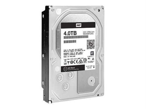 Disque dur performant WD Black WD4004FZWX - Disque dur - 4 To - interne - 3.5"" - SATA 6Gb/s - 7200 tours/min - mémoire tampon : 128 Mo État correct - Western Digital reconditionné disponible sur Fnac