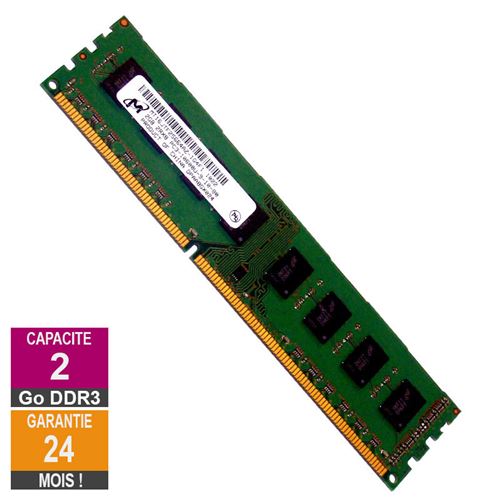 Barrette Mémoire 2Go RAM DDR3 Micron MT16JTF25664AZ-1G4F1 PC3-10600U 1333MHz 2Rx8 État correct - Micron reconditionné disponible sur Fnac