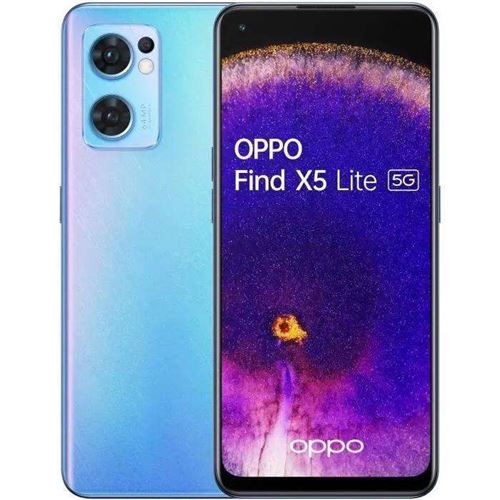 Smartphone Oppo Find X5 Lite bleu 6.43 RAM 8 Go stockage 256 Go État correct - N/A reconditionné disponible sur Fnac