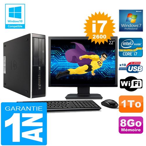 Pc hp compaq 8300 sff core i7-2600 ram 8go disque 1 to wifi w7 ecran 22' État correct - Hewlett-Packard reconditionné disponible sur Fnac