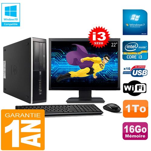 Pc hp compaq pro 6300 sff i3-3220 16go 1to graveur dvd wifi w7 ecran 22' État correct - Hewlett-Packard reconditionné disponible sur Fnac