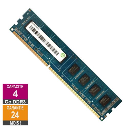Barrette Mémoire 4Go RAM DDR3 Ramaxel RMR5040ED58E9W-1600 PC3-12800U 1600MHz 2Rx8 État correct - N/A reconditionné disponible sur Fnac