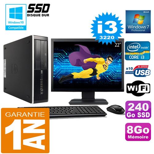 Acheter Pc hp compaq 8300 sff core i3-3220 ram 8go disque 240 go ssd wifi w7 ecran 22' État correct - 249,00 € Pc hp compaq 8300 sff core i3-3220 ram 8go disque 240 go ssd wifi w7 ecran 22' État correct - Hewlett-Packard reconditionné disponible sur Fnac
