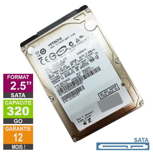 Acheter Disque Dur 320Go SATA 2.5 Hitachi HTS545032B9A300 5400rpm 8Mo État correct - 16,12 € Disque Dur 320Go SATA 2.5 Hitachi HTS545032B9A300 5400rpm 8Mo État correct - Hitachi reconditionné disponible sur Fnac