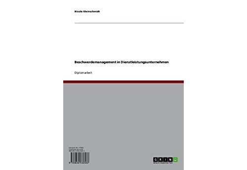 Acheter Beschwerdemanagement in Dienstleistungsunternehmen (German Edition) Format Kindle État correct - 103,99 € Beschwerdemanagement in Dienstleistungsunternehmen (German Edition) Format Kindle État correct - N/A reconditionné disponible sur Fnac