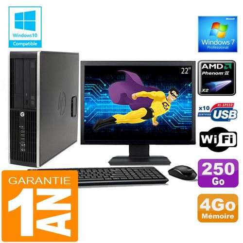 Pc hp compaq 6005 pro sff amd phenom ii ram 4go disque 250 go wifi w7 ecran 22' État correct - Hewlett-Packard reconditionné disponible sur Fnac