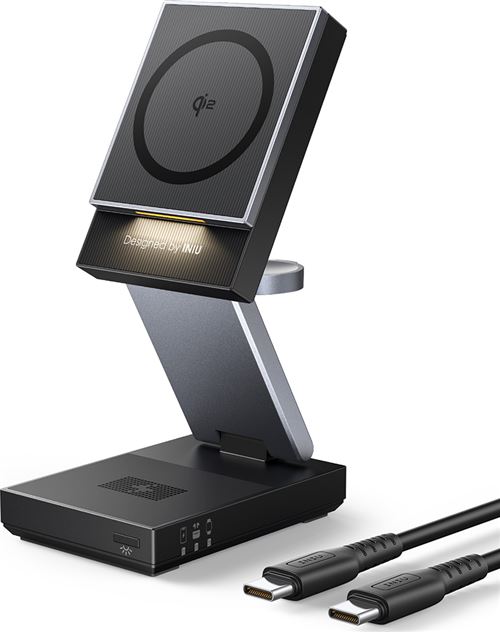 Chargeur sans fil 3 en 1 pliable Iniu MagPro USB C Noir + câble USB C/C État correct - N/A (je n'ai pas trouvé de marque connue reconditionné disponible sur Fnac