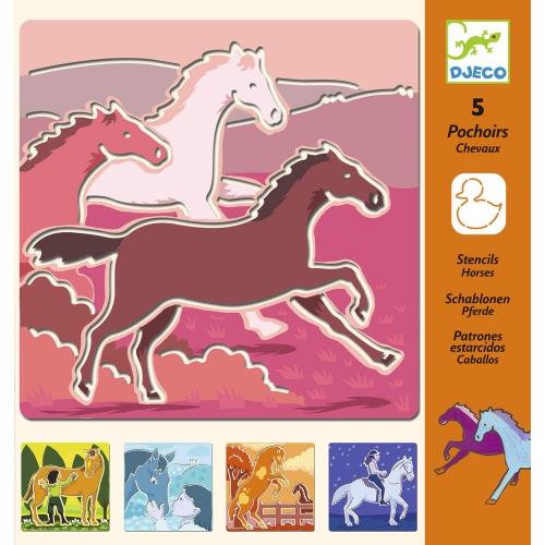 Set de 5 pochoirs Chevaux Djeco État correct - Djeco reconditionné disponible sur Fnac