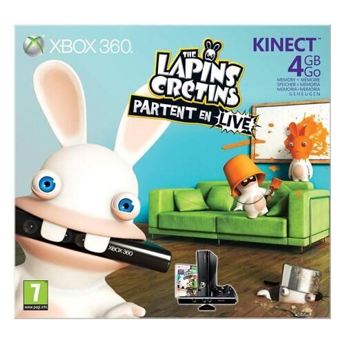 Console Xbox 360 4 Go Microsoft + capteur Kinect + The Lapins Crétins Partent en Live État correct - Microsoft reconditionné disponible sur Fnac