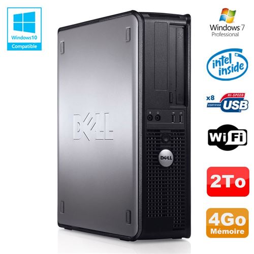 Pc dell optiplex 780 dt intel e8400 3ghz 4go disque 2000go wifi win 7 pro État correct - Dell reconditionné disponible sur Fnac