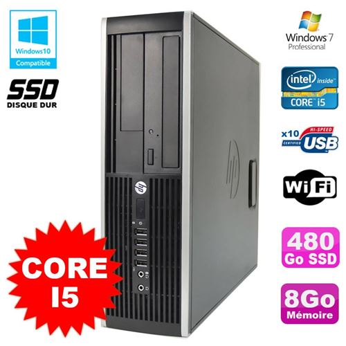 Pc hp compaq elite 8100 sff intel core i5 3.2ghz 8go 480go ssd graveur wifi w7 État correct - Hewlett-Packard reconditionné disponible sur Fnac