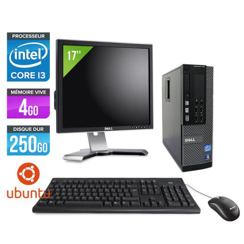 Ordinateur Dell Optiplex 790 SFF + Ecran 17'' - Noir - Intel Core i3-2120 / 3.30 GHz - RAM 4 Go - HDD 250 Go - DVDRW - Gigabit Ethernet - Linux - Ubuntu État correct - Dell reconditionné disponible sur Fnac