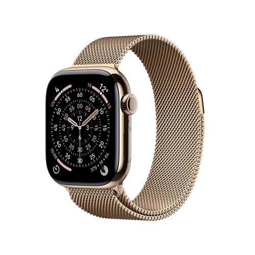 Apple Watch Series 11 GPS + Cellular 42mm Boitier en Titane Or avec Bracelet Milanais Or État correct - Apple reconditionné disponible sur Fnac