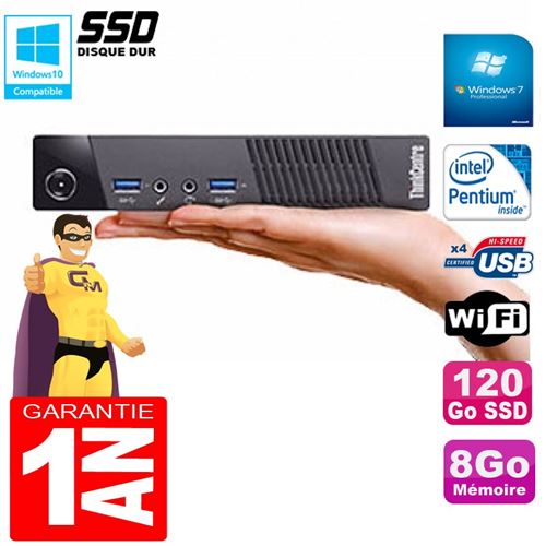Acheter Ultra mini pc lenovo m73 usff tiny g3250t 8go disque 120go ssd wifi w7 État correct - 119,00 € Ultra mini pc lenovo m73 usff tiny g3250t 8go disque 120go ssd wifi w7 État correct - Lenovo reconditionné disponible sur Fnac